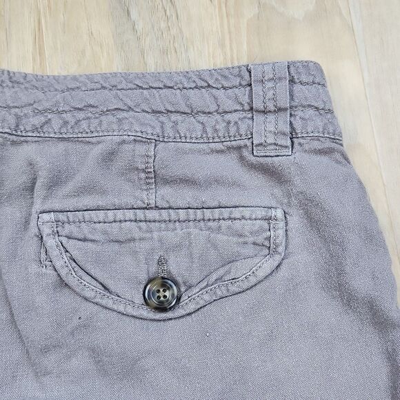☔️🐞Old Navy Brown Cuffed Linen Blend Shorts Size 6/28 - Picture 5 of 10